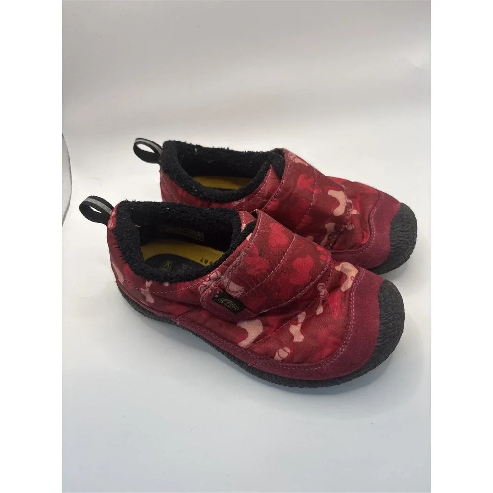 Keen Howser Low Wrap Slip On Shoes Girls Sz 13 Jam Rhubarb Pink Red Hook & Loop